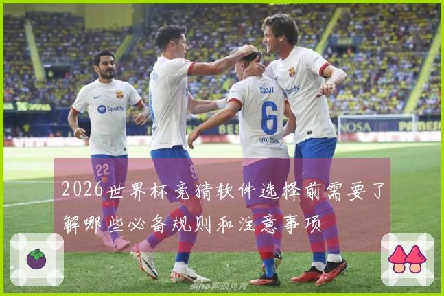 2026世界杯竞猜软件选择前需要了解哪些必备规则和注意事项
